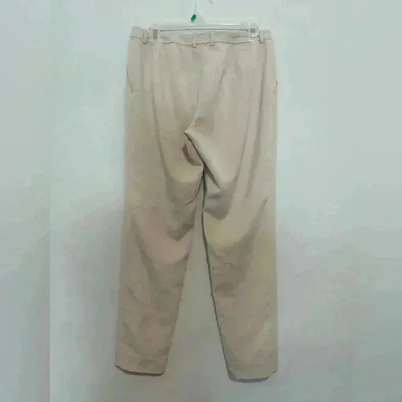 St. John Stretch Ponte Pull On Pant with Pintuck Sz 4 Beige Cropped with pockets - Picture 2 of 3